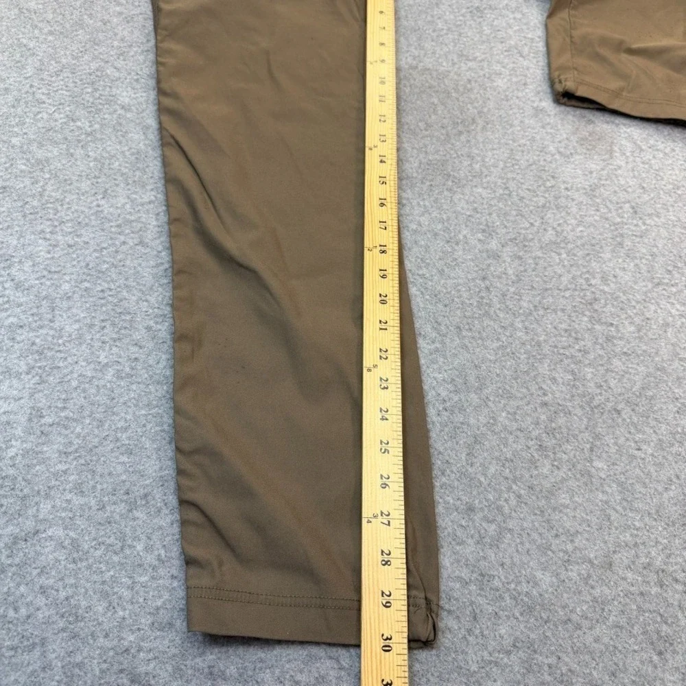 prAna Men Cargo Pants Large Stretch Beige 32x30 Standard Fit Belt Hiking Outdoor